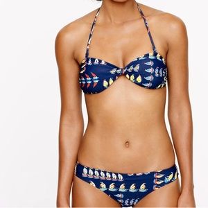 J.Crew | Navy Sailboat Print Bikini Bottom | XS